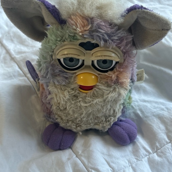 Colorful Plush Bird Toy with Purple Accents - Picture 1 of 6